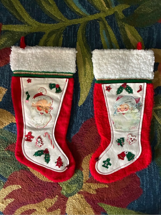 Other - 1980’s Santa Christmas Stocking Set of 2